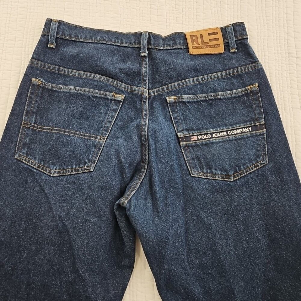 Vintage Polo Jeans Company Men's 34x34 Dark Wash Relaxed Fit EUC LN 100% Cotton - Picture 10 of 16